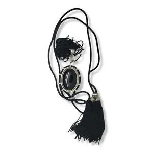 Vintage Authentic Betsey Johnson Silver Tone Black and White Pendant Watch 36\